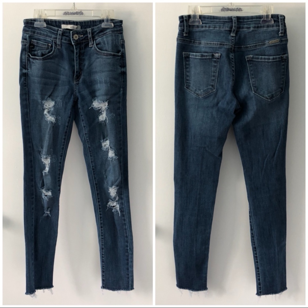 Kancan Distressed medium wash skinny jeans